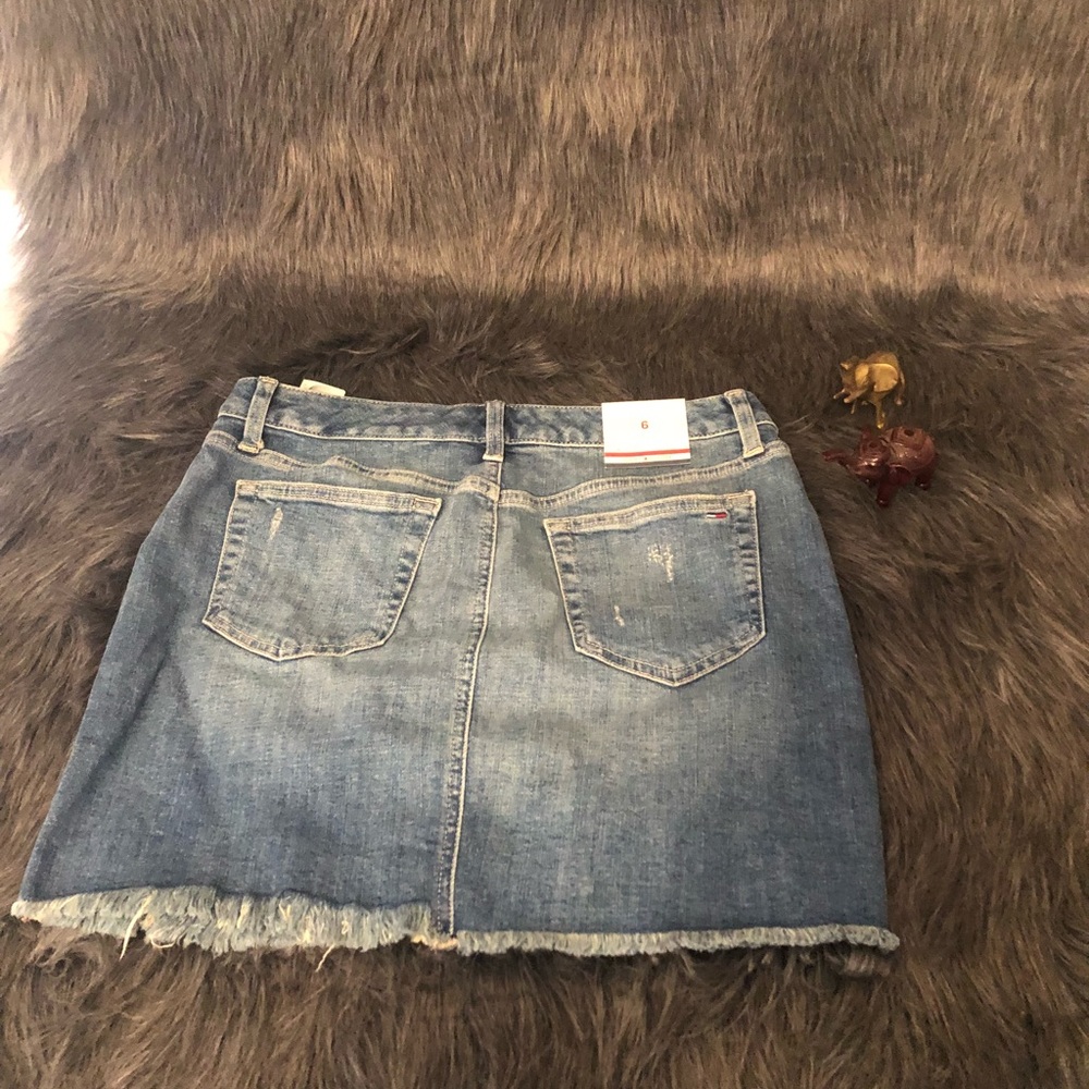 Beautiful mini denim skirt.